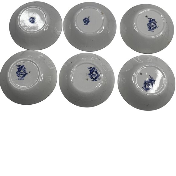 Willow Ware Royal Ironstone Ridgeway Semi China Bowls Blue Transferware 4.5" Vtg - Picture 4 of 12